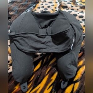 Black Travel Neck Pillow with Eye Mask